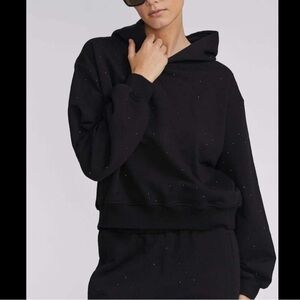 Generation Love Hooded Sweatshirt Black w/ Sparkle- Size SMALL